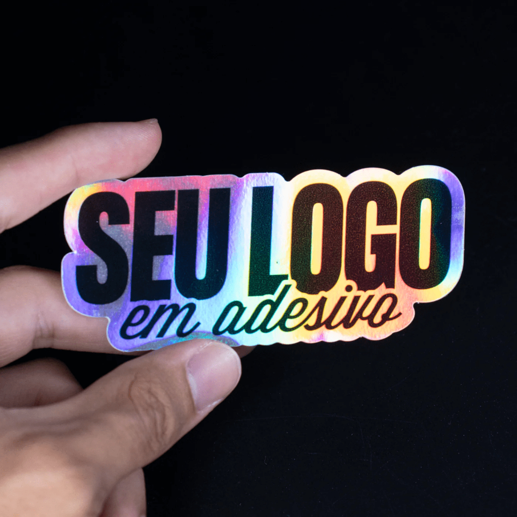 Adesivo Holográfico Personalizado 8cm | À Prova d’Água | Envie Sua Arte em Oferta na Shopee