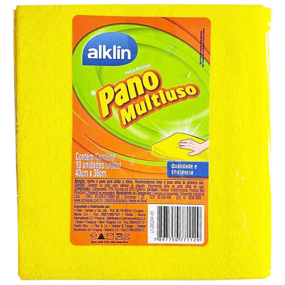 PANO DE PIA MULTIUSO KIT COM 10 UNIDADES 40X36