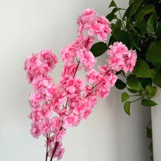 Kit 5 Buquê De Flores De Cerejeira Artificial Flor De Pêssego rosa Para Decoração De Casamento em Oferta na Shopee