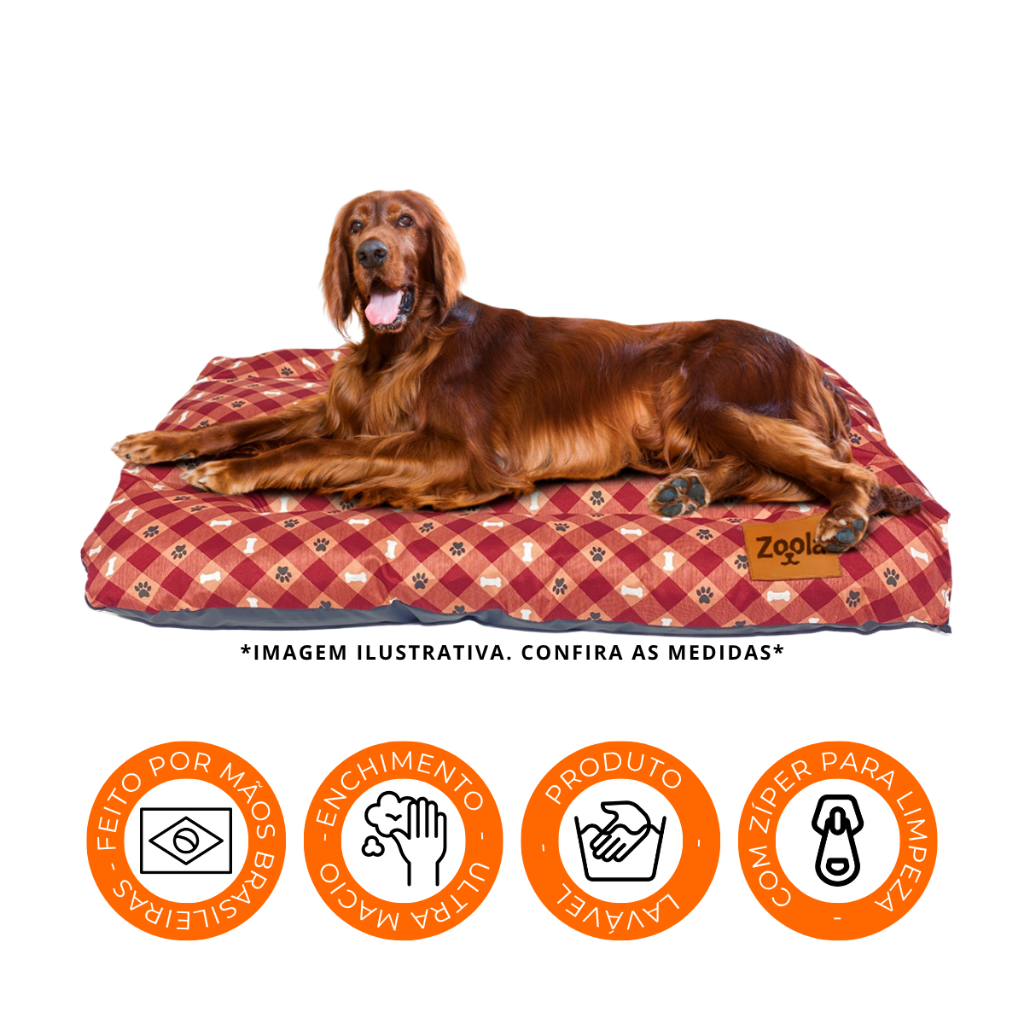 Cama Colchonete Pet Cachorro Gato Tamanho P, M, G e GG Confortável Com Zíper Lavável Bom e Barato!