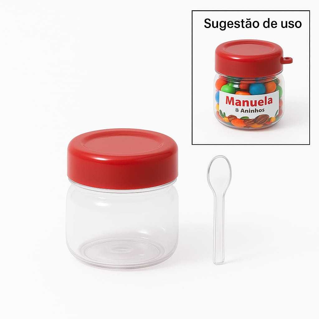35 Potes papinha 40 ml - potinho com colher para chocolate, aniversarios e para lembrancinhas festas
