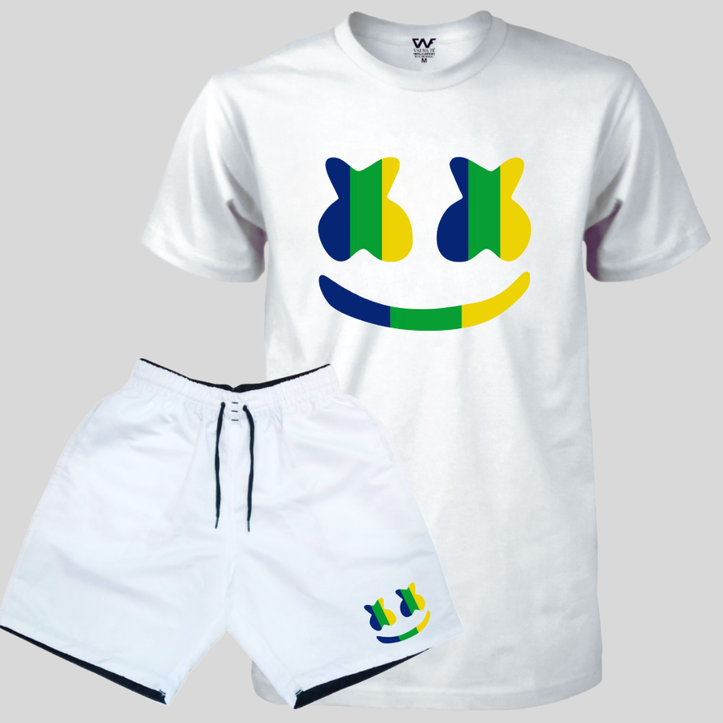 Conjunto Short Masculino Elastano + Camisa Camiseta Roblox Lançamento