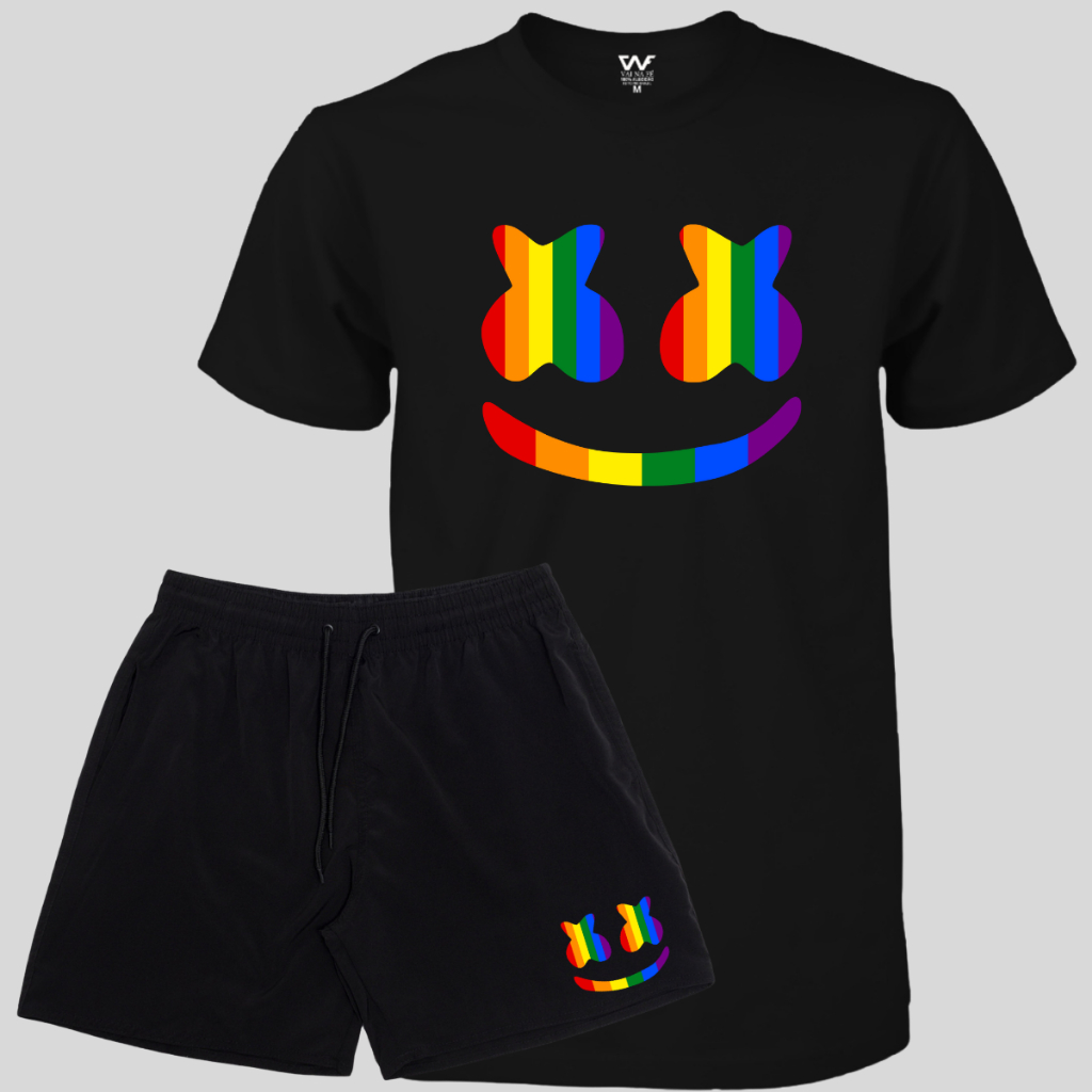Conjunto Short Praia Masculino Elastano + Camisa Camiseta Roblox Lançamento