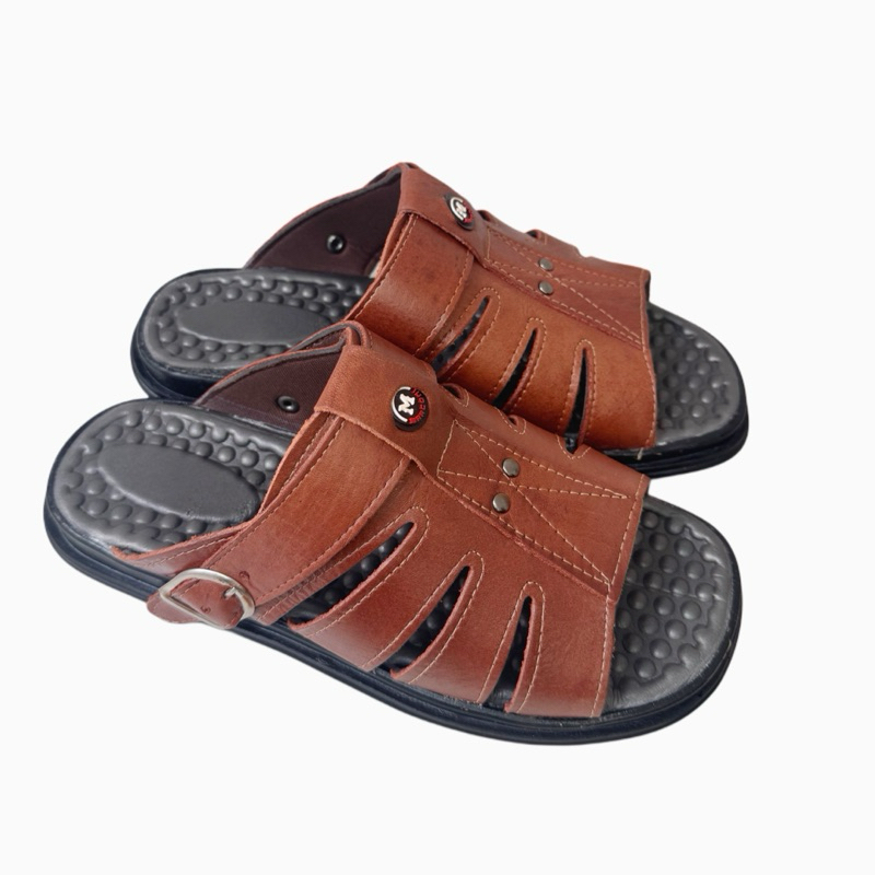 Sandália Masculina Ortopédica em Couro Anti Stress