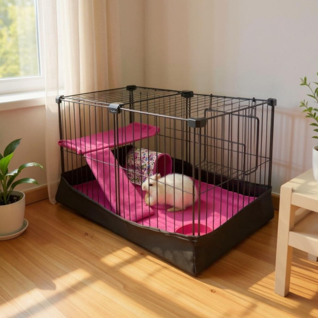 Cercado com Forro Impermeável para Porquinho da Índia, Coelho e Jabuti Gaiola com Tapete Higiênico em Oferta na Shopee