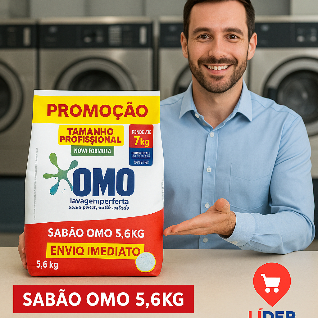 Sabão em Pó OMO 5.6kg Lavanderia Profissional Roupas Delicadas Envio Imediato Lava Roupas