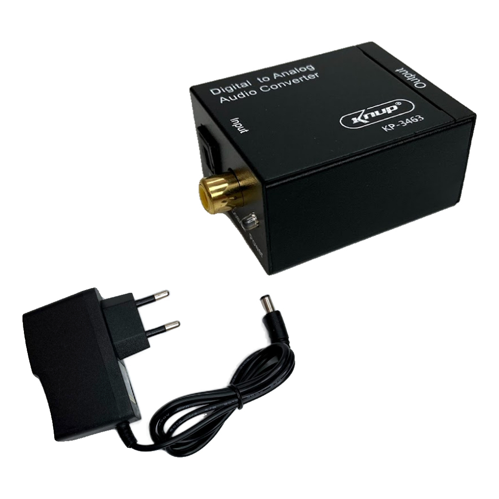 Conversor de Áudio Digital Óptico para Analógico RCA + P2 | SPDIF para Áudio Estéreo