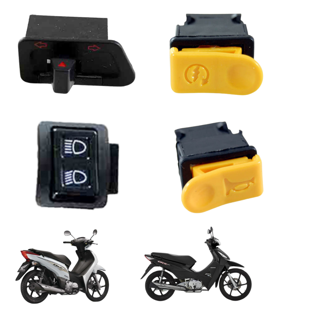 Kit Interruptor Botão da Buzina Partida Luz Alto Baixo e pisca Biz 125 2009 A 2017