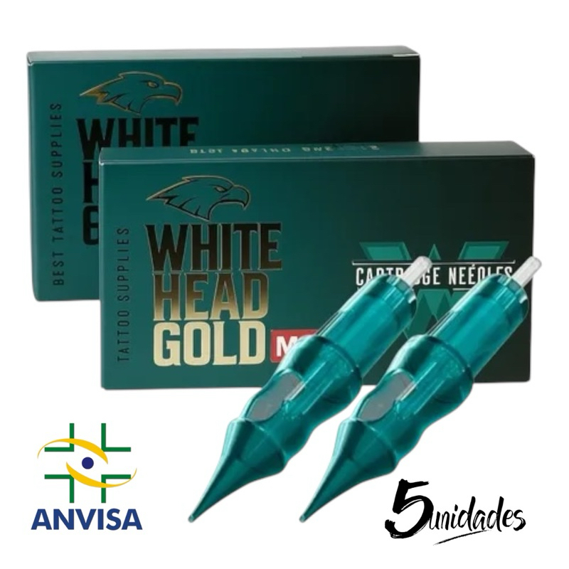 Cartucho  tatuagem White Head Max tattoo 5 unidades  MMP pigmentaçãocartucho universal