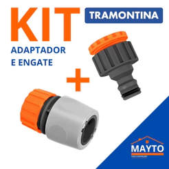 Kit Engate Rápido Tramontina Adaptador Fêmea Esguicho Mangueira Jardim Irrigação 1/2 3/4 Jardim