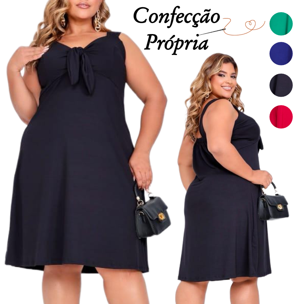 Vestido Feminino Fluido Liso Moda Plus Size - MALHA PREMIUM em Oferta na Shopee