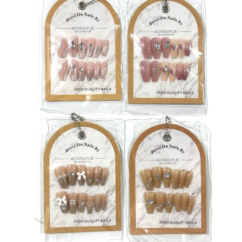 Kit 12/24/48/72 Unhas Glitter Bailarina Quadrada Amendoada Francesinha Pintada Unha envia sortiada