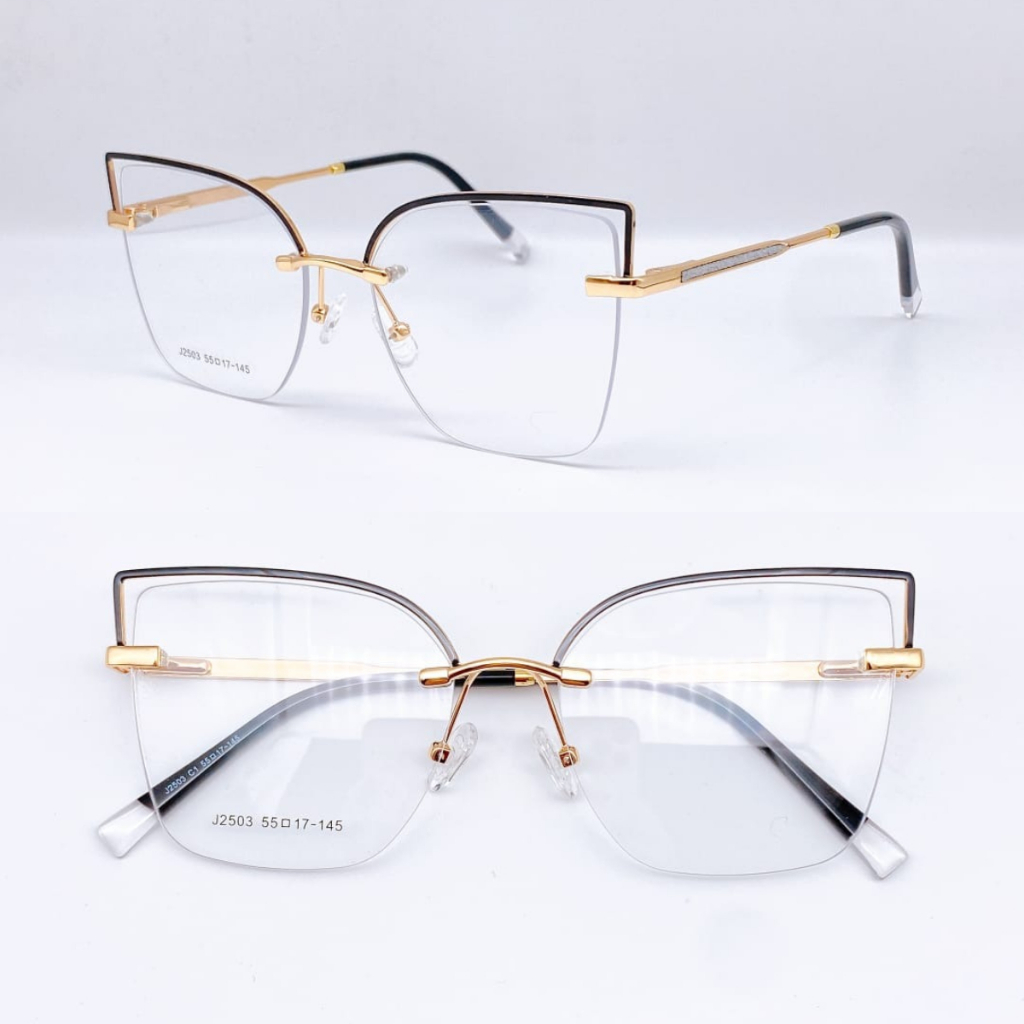 Armação De Óculos Feminino metal Gatinha Semi Aro Modelo/NOVO em Oferta na Shopee