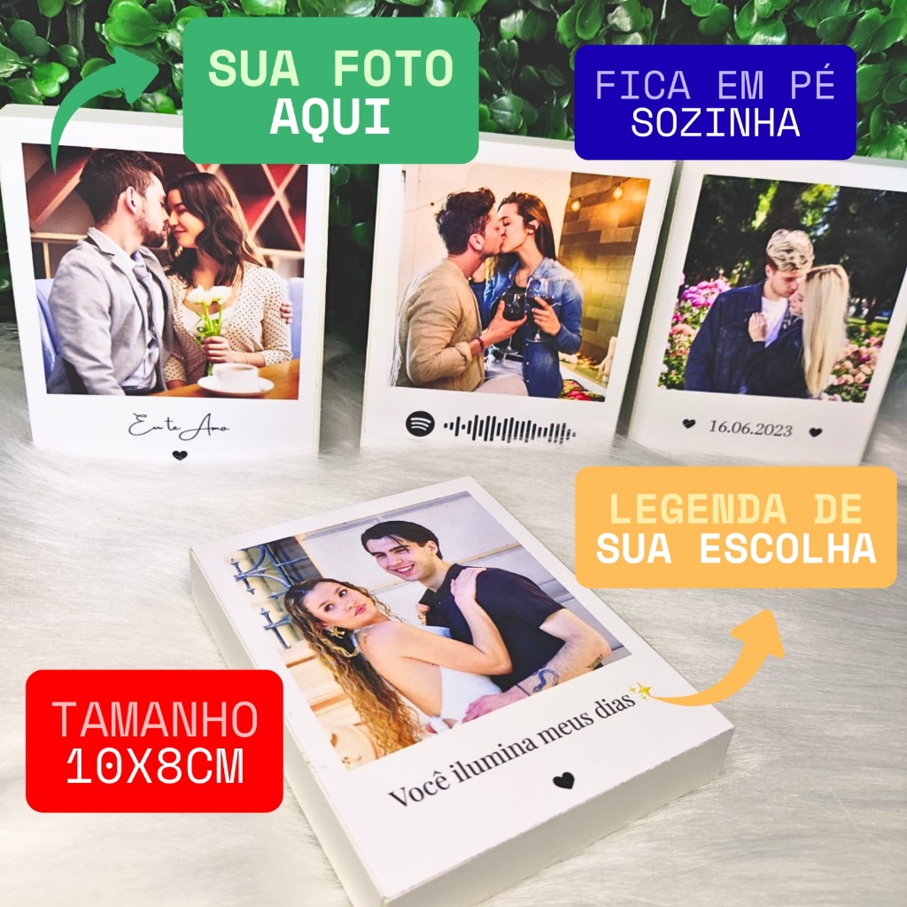 Kit com 4 Quadros Decorativos Estilo Retrô 10x8cm – Personalizado | Mesa ou Nicho