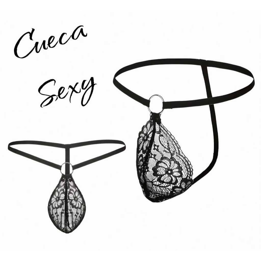 Cueca masculina fio dental de renda sensual provocante romântica ousada 1591 em Oferta na Shopee