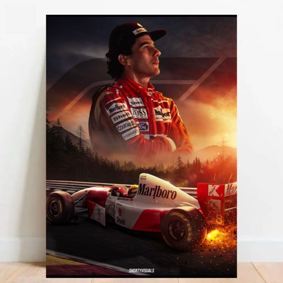 Quadros Placas Decorativas Ayrton Senna Esportes F1 Fórmula 1 Corrida Carros