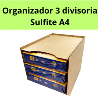 Organizador De Documentos A4 + De 2000 Folhas Escritório Mdf cores Crú Divisórias organizador Sulfite A4 com 3 divisória em Oferta na Shopee