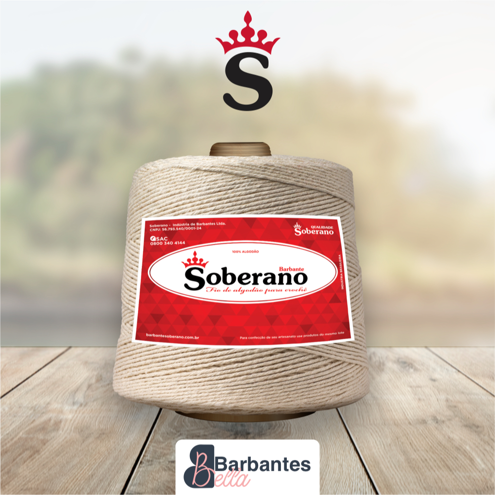 Barbante Soberano Cru 1Kg - Fios N°: 4, 6 e 8