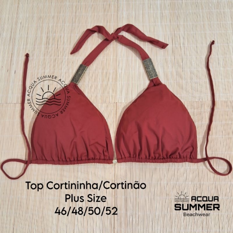 Biquíni Top Cortininha Cortinão Plus Size Avulso Sem Bojo/Top Bikini Biquini Moda Praia Piscina UV50