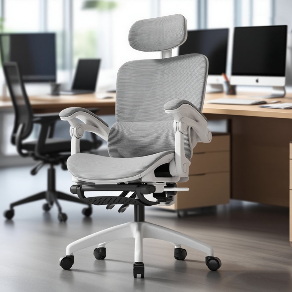 Imagem Cadeira Gamer Ergonômica Premium: Apoio Cabeça 3D + Lombar 2D Ajustável, Malha Respirá vel, 140kg