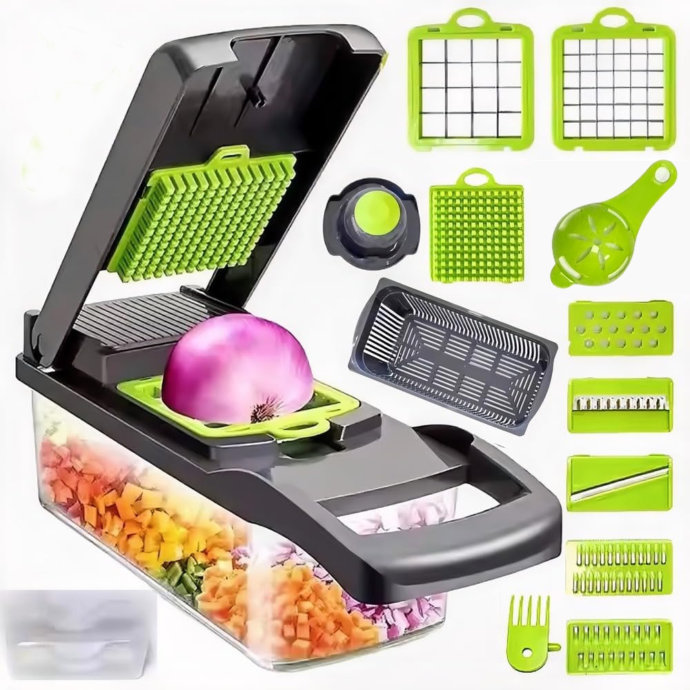 Multiuso Profissional Cozinha Slicer Aço Inox 14 em 1 Fatiador Cortador Ralador De Legumes Verduras Frutas Alimentos
