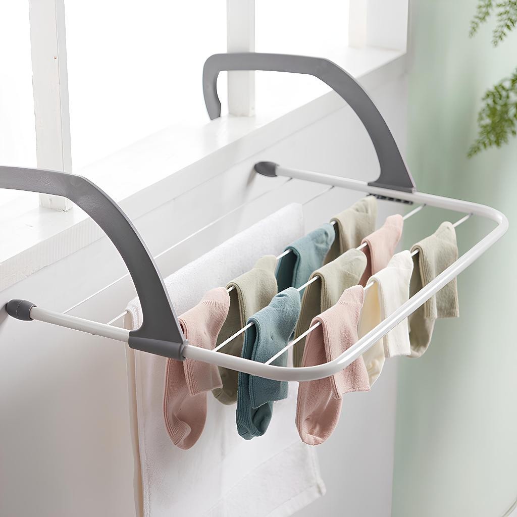 Varal Portátil Para Apartamento Secador De Roupas Prático e Retrátil Para Janela e Parede