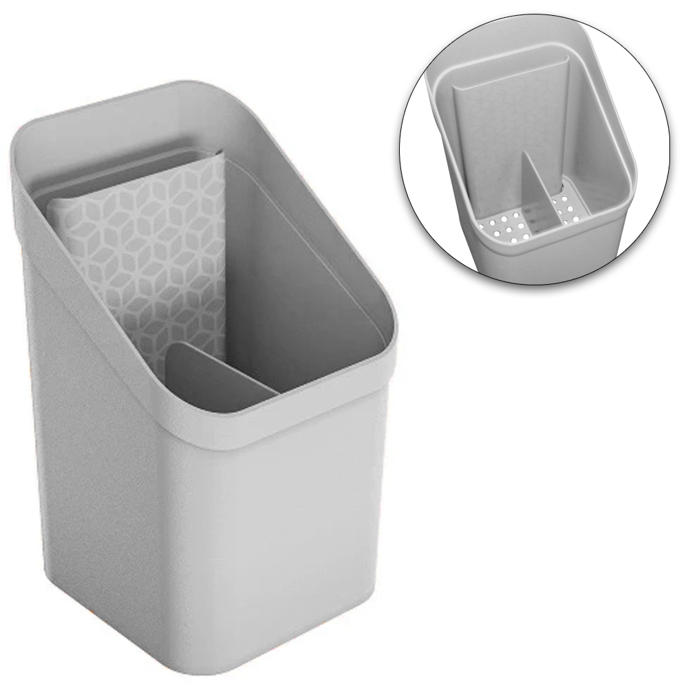PORTA TALHER / ESCORREDOR DE TALHER DE PLASTICO COM 3 DIVISORIAS
