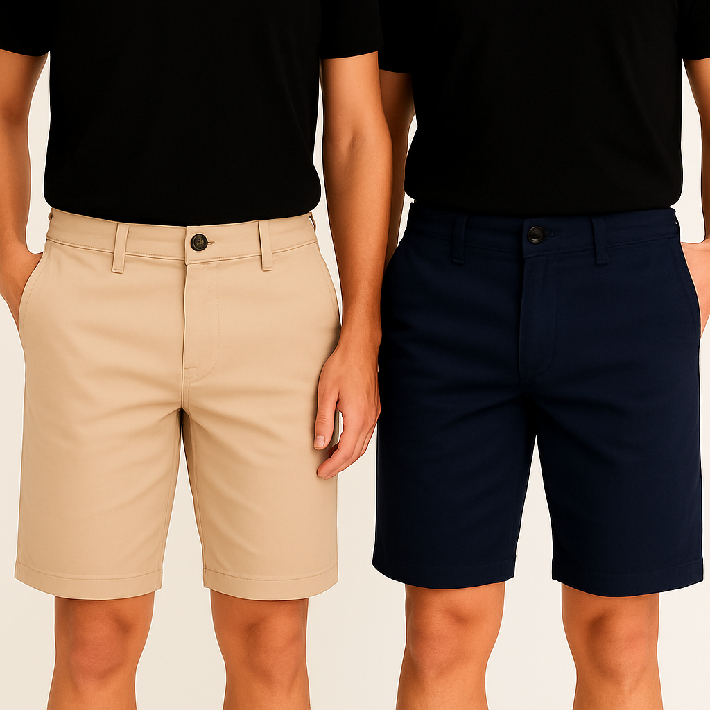 Kit 2 Bermudas Sarja Social Esporte Fino Masculina Slim Casual Elastano
