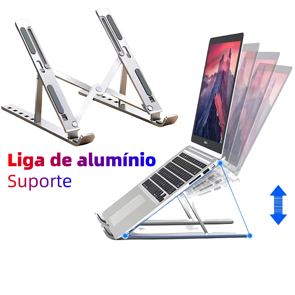 Suporte ergonômico dobrável para laptop e tablet de e-book, cabe na mochila para fácil transporte