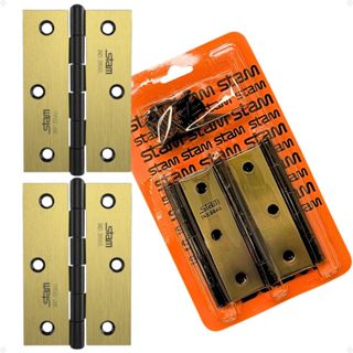 kit 3 Dobradiças com Parafusos 90 Stam Original Porta de Madeira em Oferta na Shopee