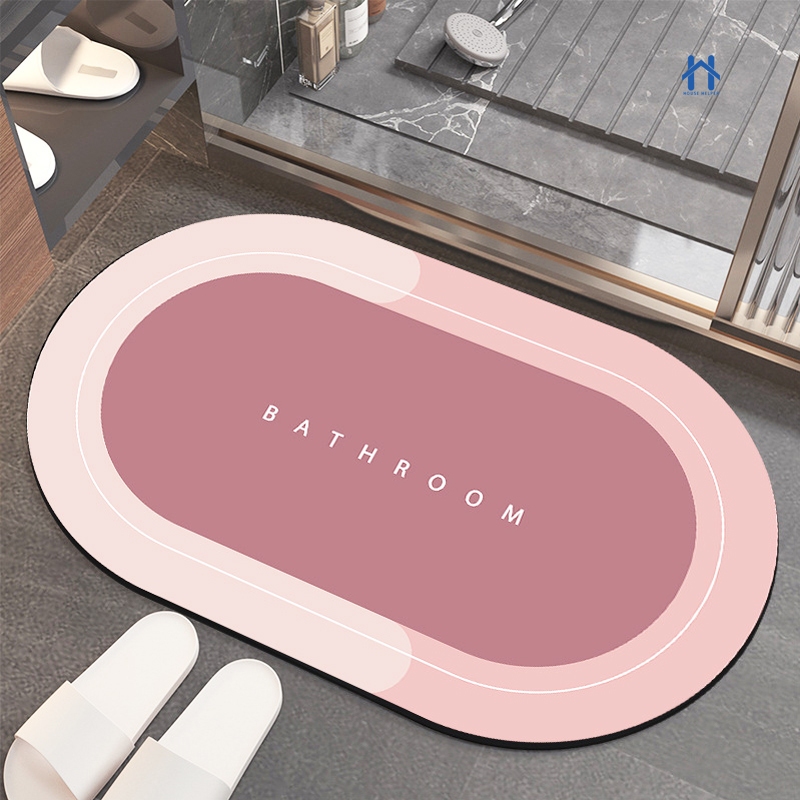 Tapete De Banheiro Oval Absorve Água Antiderrapante Secagem Rápida 38x58cm em Oferta na Shopee