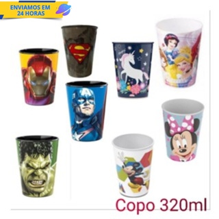 COPO HEROIS INFANTIL 320ML SUCO AGUA LEITE PLASUTIL em Oferta na Shopee
