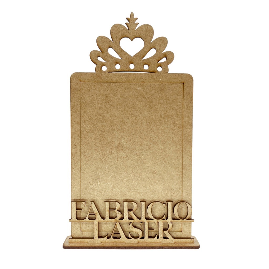 Porta Retrato Tiara 10X15cm Personalizado Mdf Crú Lembrancinha Fotografia Aniversario Comemorações