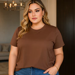 T-shirt 100% Algodão Premium Fio 26.1 Gola Redonda Careca Manga Curta Confortável e Pronta Entrega Soltinha Plus Size