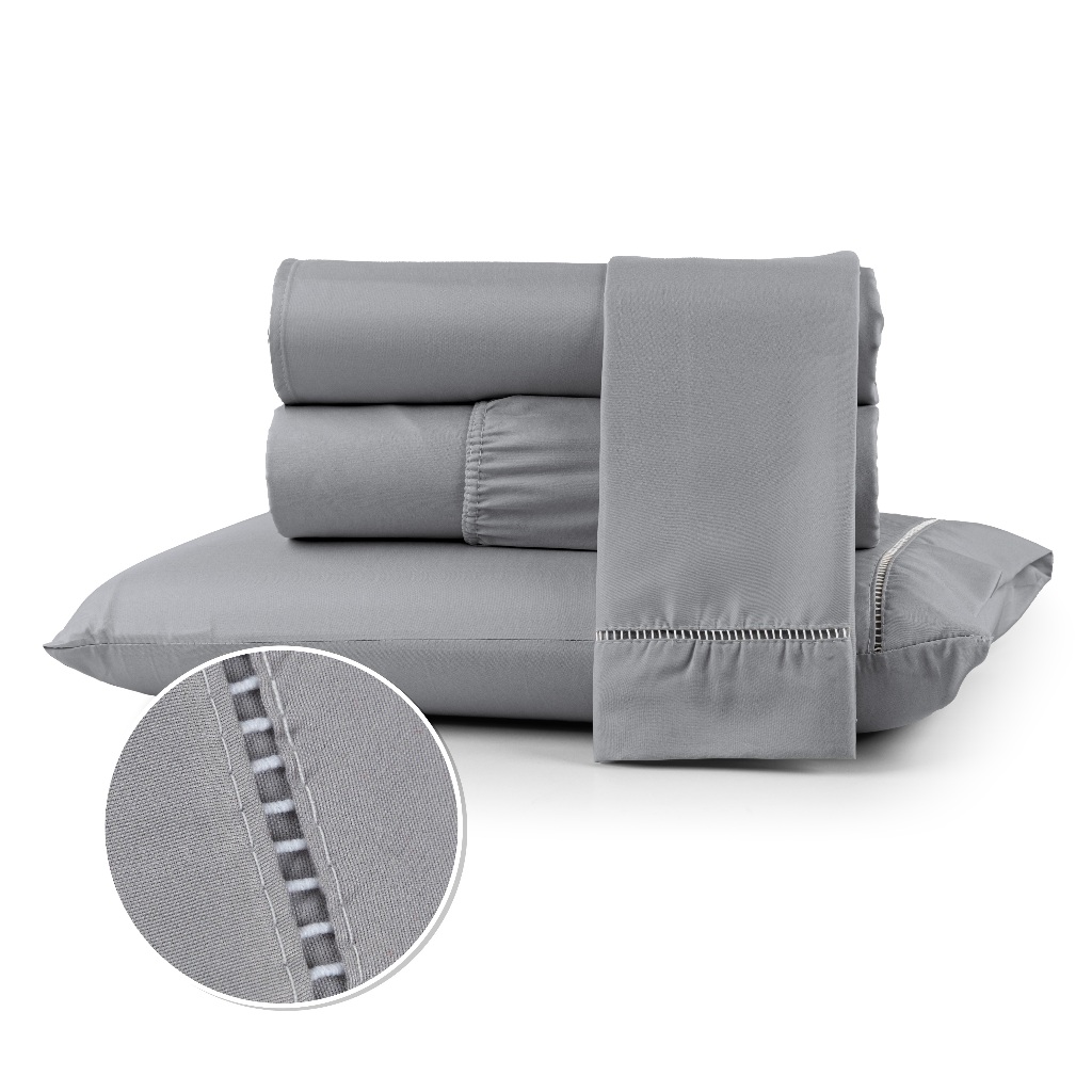 Jogo de Lençol Casal Queen Solteiro King Berço Toque Suave 400 Fios Micropercal Com Ponto Palito