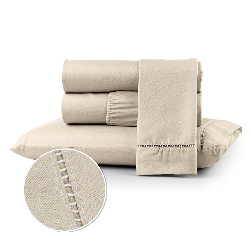 Jogo de Lençol Berço Solteiro Casal Queen King Extra Macio 400 Fios Micropercal Com Ponto Palito 02 e 03 Peças