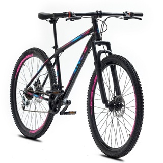 Bicicleta Bike Mtb Aro 29 Aço Susp Avance 21v Freio Disco Quadro 17 - Rosa / Azul em Oferta na Shopee