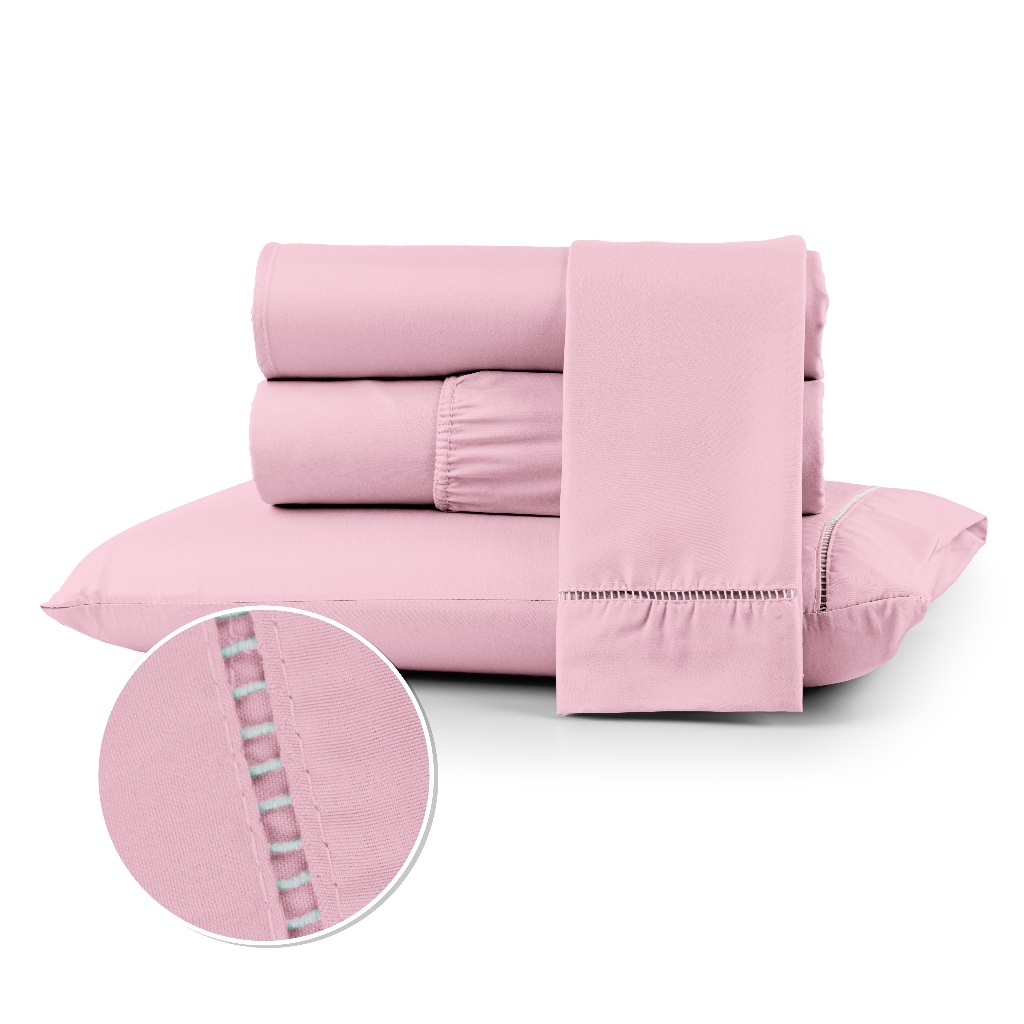 Jogo de Lençol Berço Solteiro Casal Queen King Toque Acetinado 400 Fios Micropercal Com Ponto Palito 02 e 03 Peças