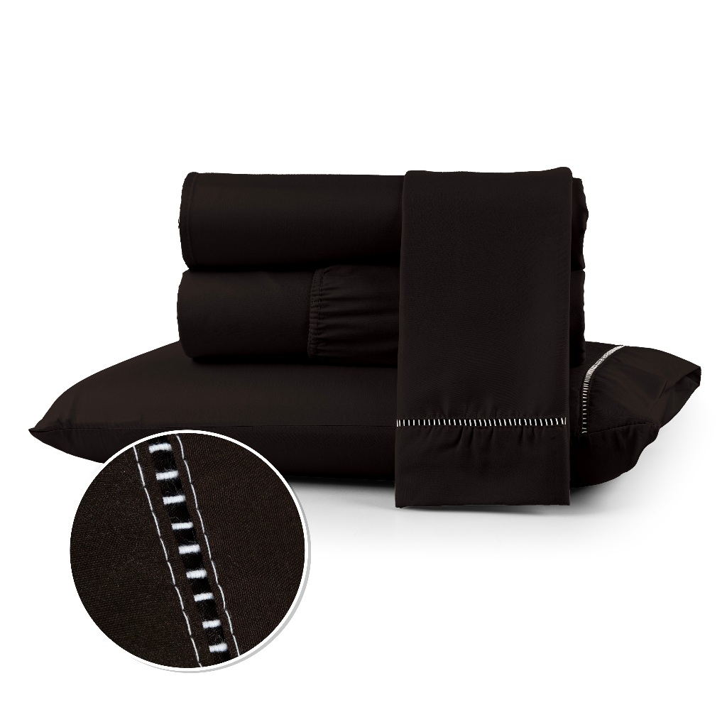 Jogo de Lençol Berço Solteiro Casal Queen King Maximo Conforto 400 Fios Micropercal Com Ponto Palito 02 e 03 Peças