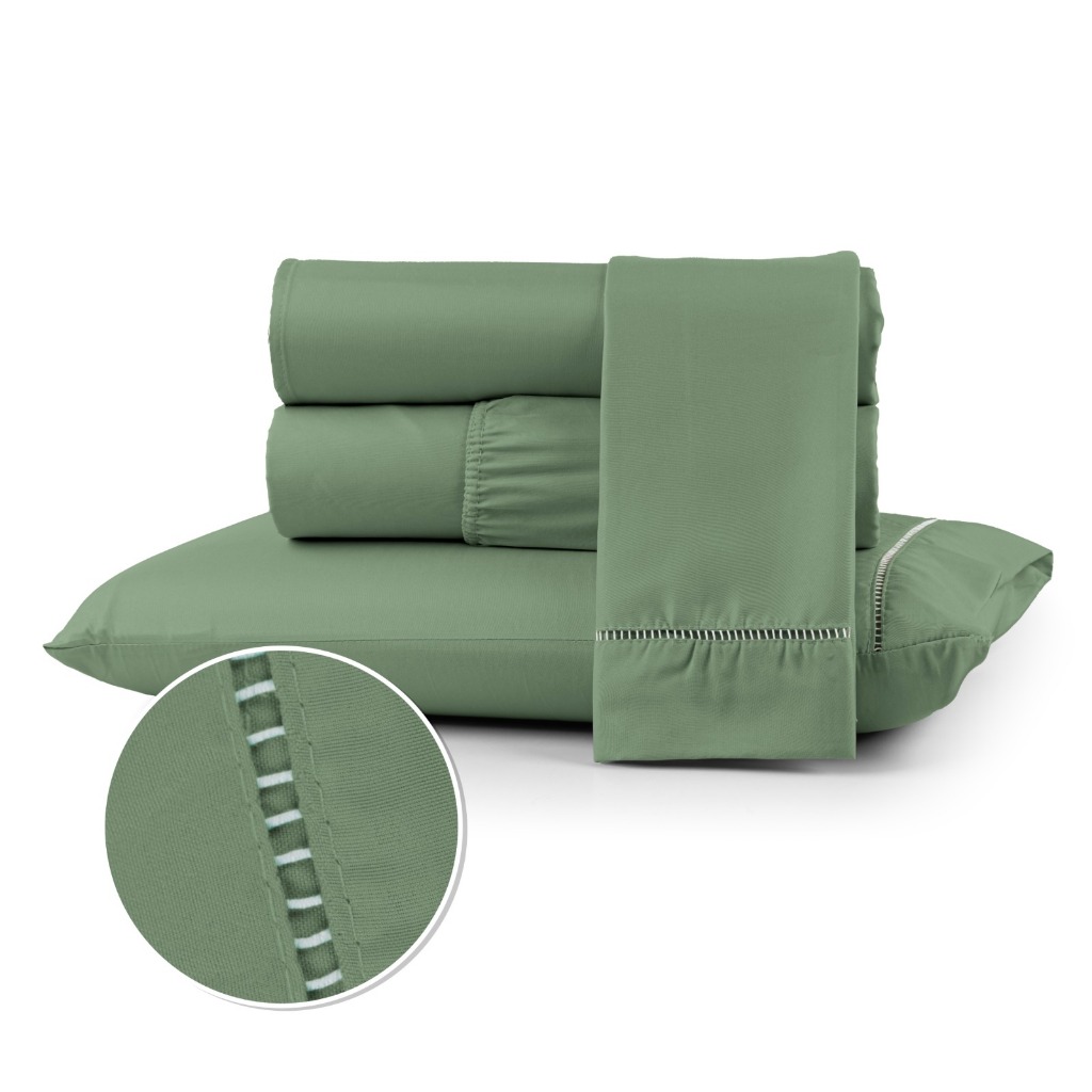Jogo de Cama Box toque Suave e Acetinado 3 pecas Ponto Palito Casal Queen King Solteiro Berço