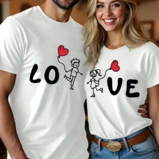Kit Camisetas Casal 100% Algodão Confortavel Feminino e Masculino Tendencia