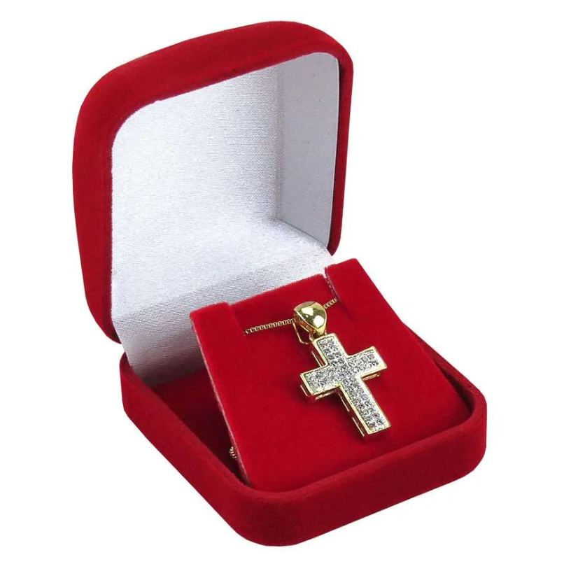 10 Estojos caixinha Veludo para Brinco E Pingente vermelho em Oferta na Shopee