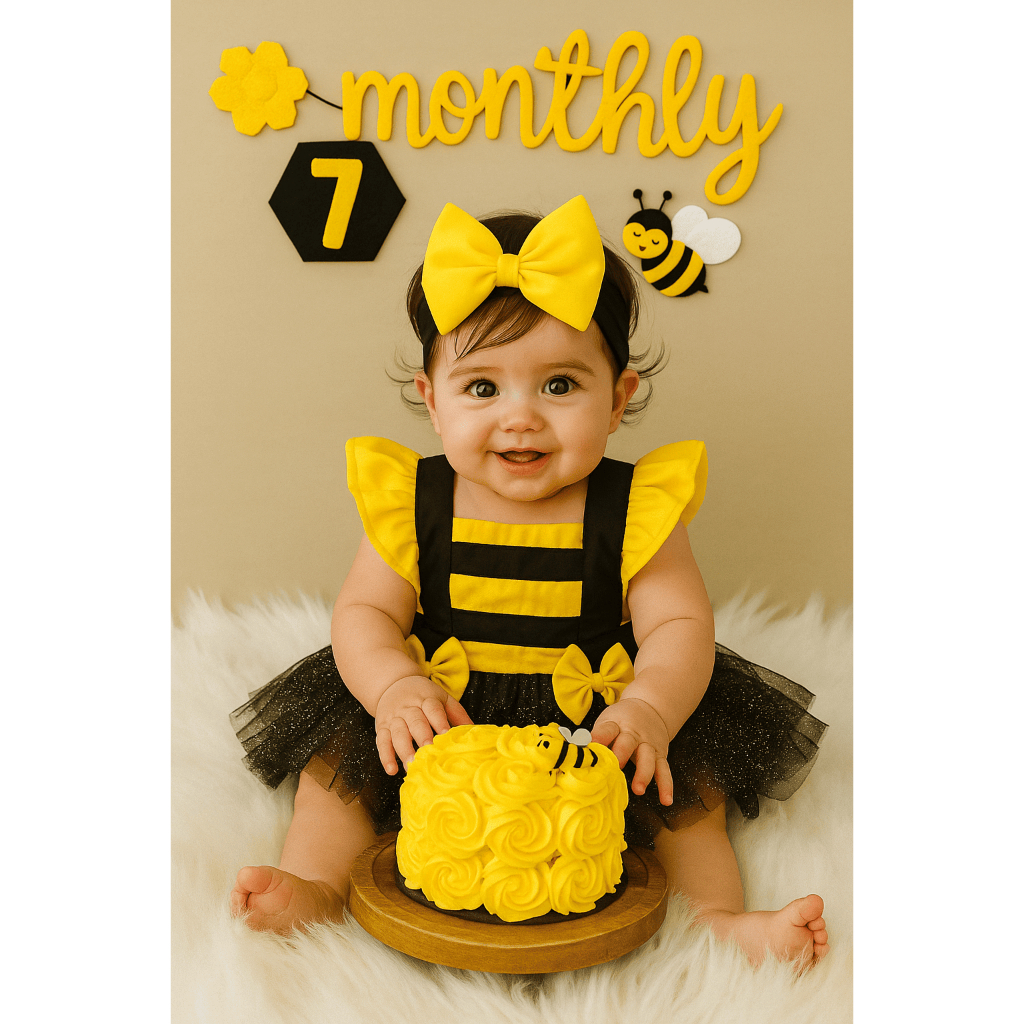 Jardineira Romper Body Moda Luxo Infantil Baby Menina Lançamento Mesversário Abelhinha Festa Tule em Oferta na Shopee