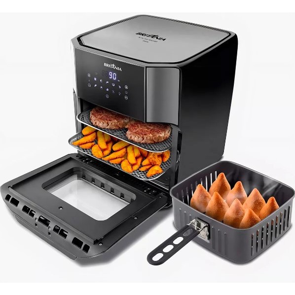 Fritadeira Air Fryer Forno Oven 12 Litros Britânia Bfr2100p Preto
