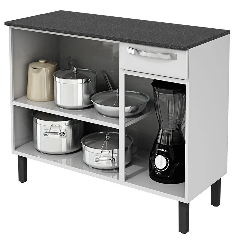 Balcão Cozinha Compacto Itatiaia Branco – Modelo Rose