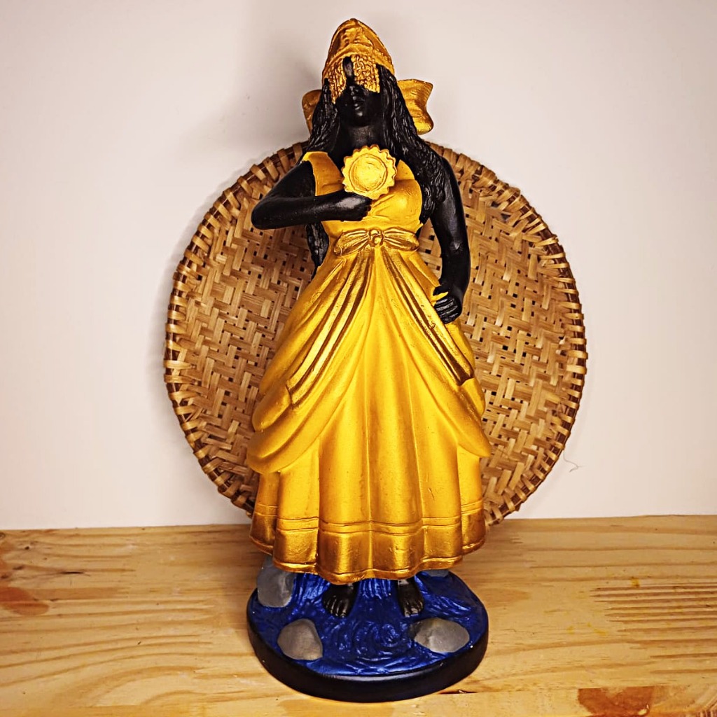 Imagem Orixá Oxum / Mamãe Oxum 30cm em Gesso Umbanda Candomblé