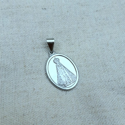 Medalha Nossa Senhora Aparecida Aço Inox em Oferta na Shopee