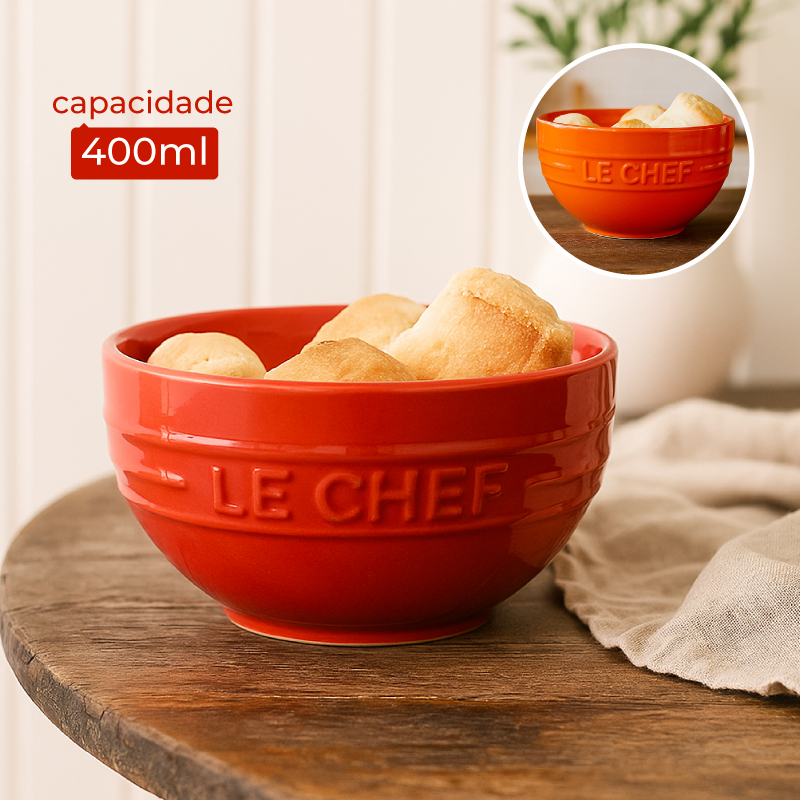 Bowl Tigela Cumbuca Colorida de Cerâmica Le Chef 400ml - Hauskraft