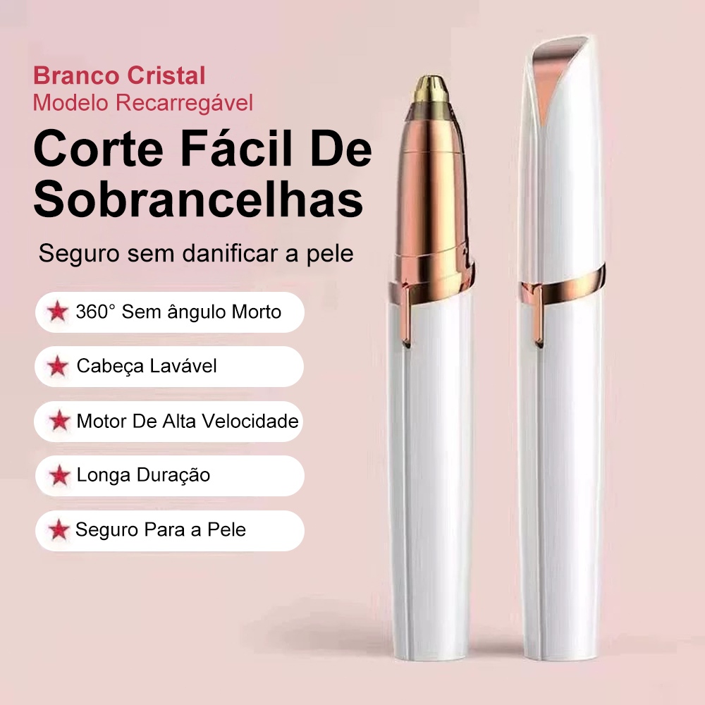 KIT Depiladora Caneta Aparadora De Sobrancelha Rosto Portátil Elétrico Recarregável em Oferta na Shopee