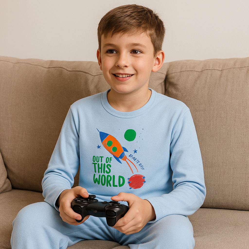 Conjunto Plush Menino Inverno – Pijama Quentinho Peluciado Infantil e Juvenil Tam 2 ao 16